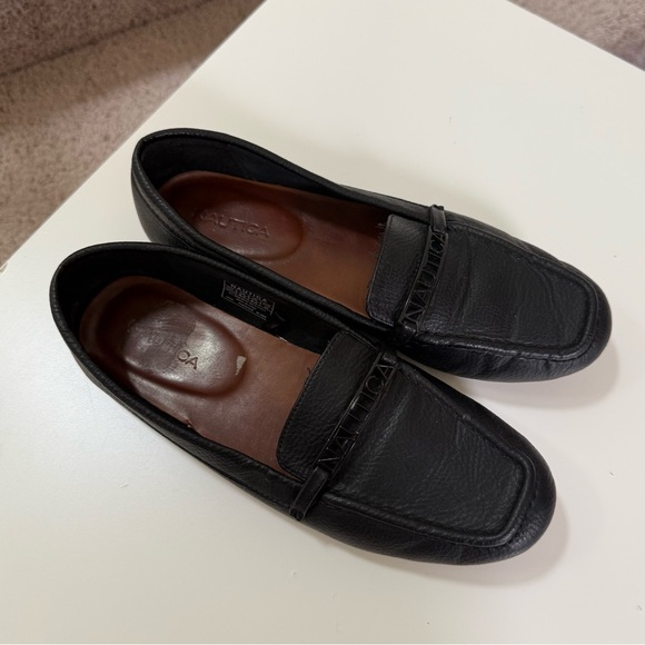 Nautica Black Leather Slip-On Loafers Size 8.5 - Picture 4 of 4